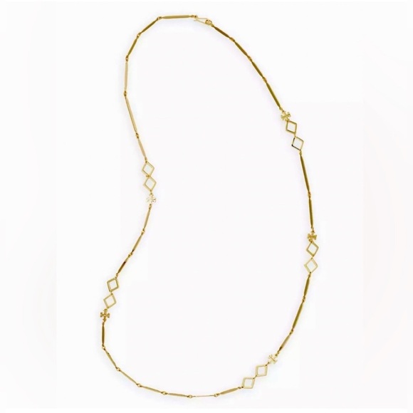 Tory Burch Authentic Roxanne Geo Goldtone
Long Geometric Links Necklace - Picture 5 of 8